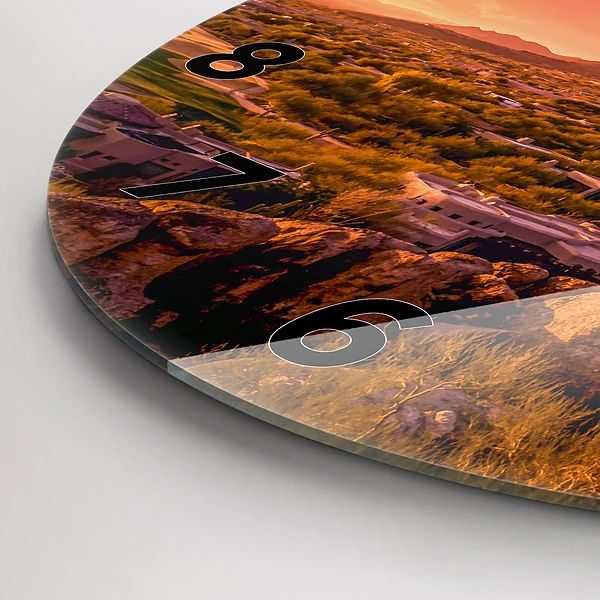 Wanduhr rund mit motiv Sonnenuntergang im Norden von Scottsdale
