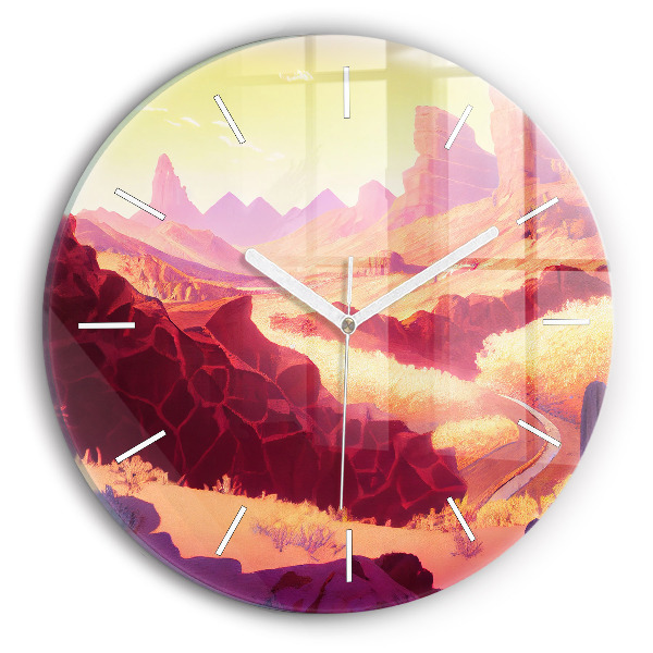 Wanduhr rund mit motiv Illustration der Wüste von Arizona