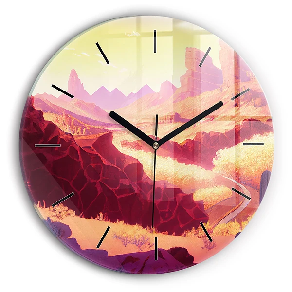 Wanduhr rund mit motiv Illustration der Wüste von Arizona