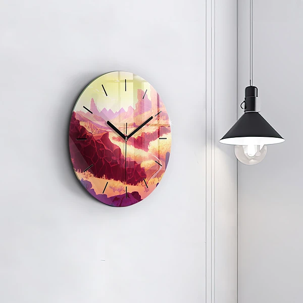 Wanduhr rund mit motiv Illustration der Wüste von Arizona
