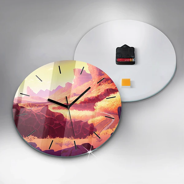 Wanduhr rund mit motiv Illustration der Wüste von Arizona