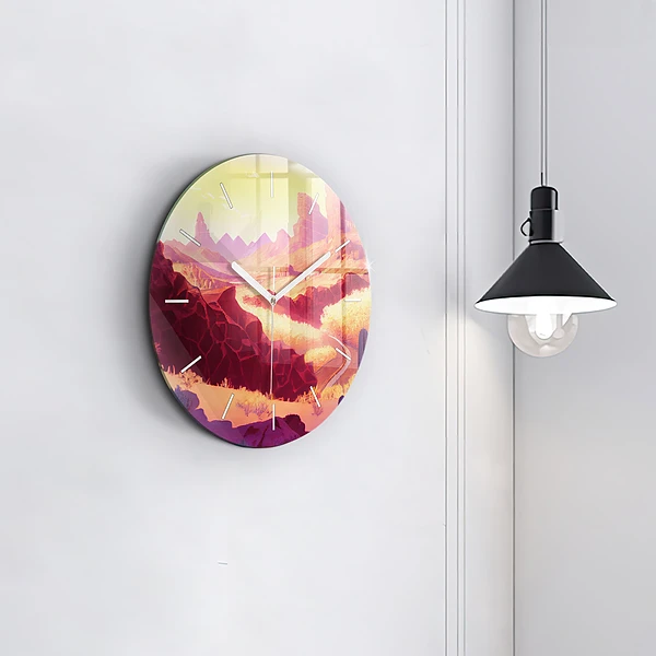 Wanduhr rund mit motiv Illustration der Wüste von Arizona