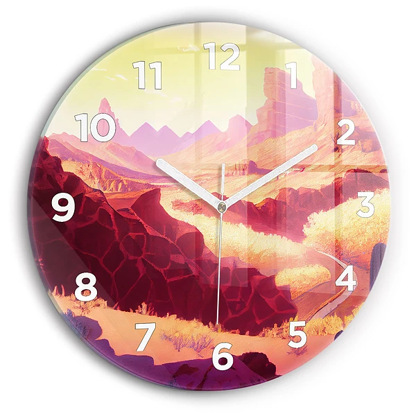 Wanduhr rund mit motiv Illustration der Wüste von Arizona
