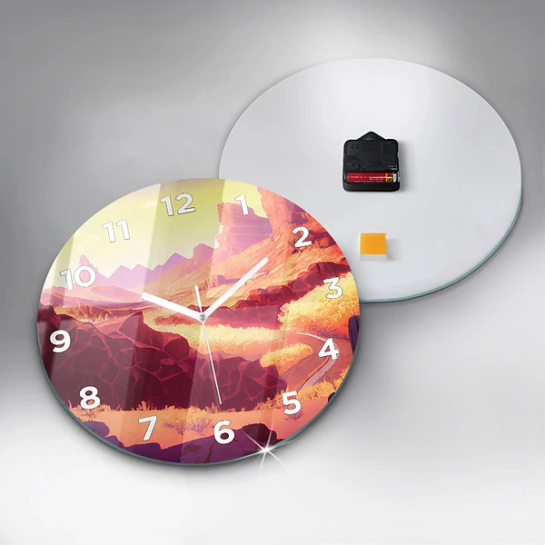 Wanduhr rund mit motiv Illustration der Wüste von Arizona