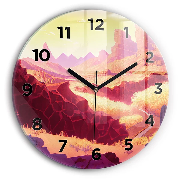 Wanduhr rund mit motiv Illustration der Wüste von Arizona