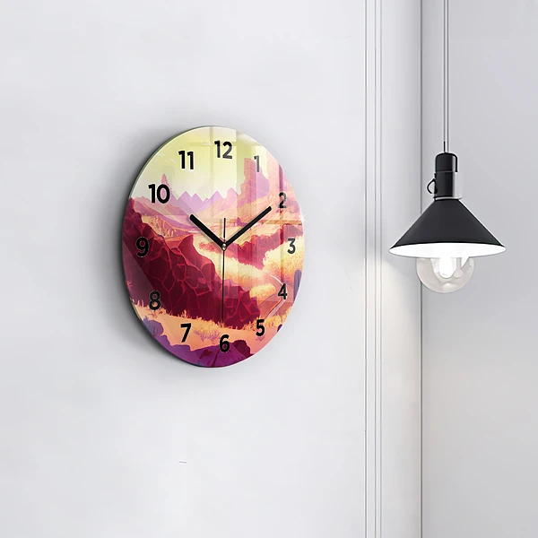 Wanduhr rund mit motiv Illustration der Wüste von Arizona