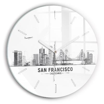 Wanduhr glas rund San Francisco Panorama