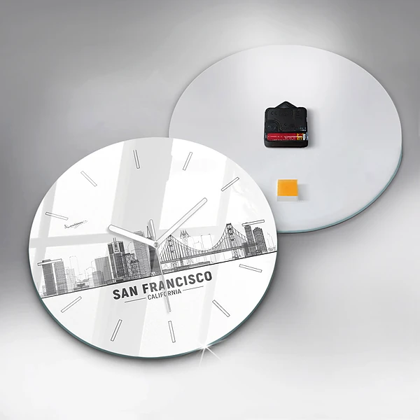 Wanduhr glas rund San Francisco Panorama