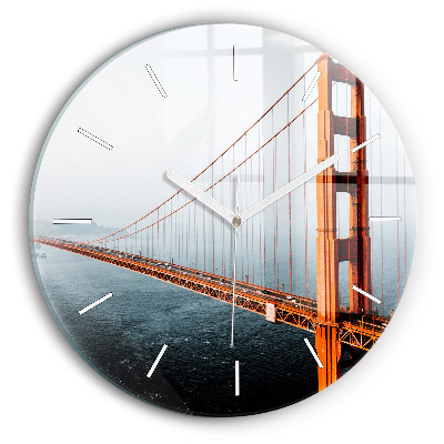 Wanduhr glas rund Golden Gate Brücke