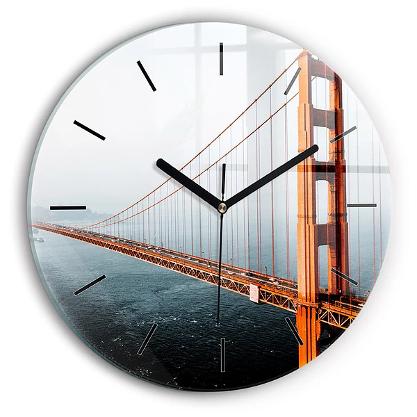 Wanduhr glas rund Golden Gate Brücke