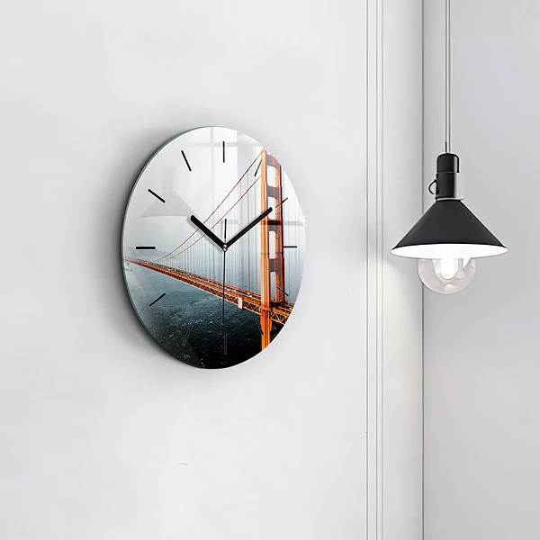 Wanduhr glas rund Golden Gate Brücke