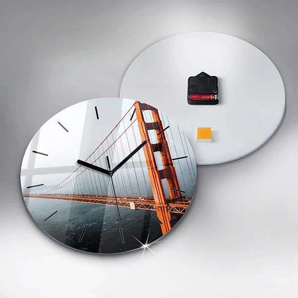 Wanduhr glas rund Golden Gate Brücke