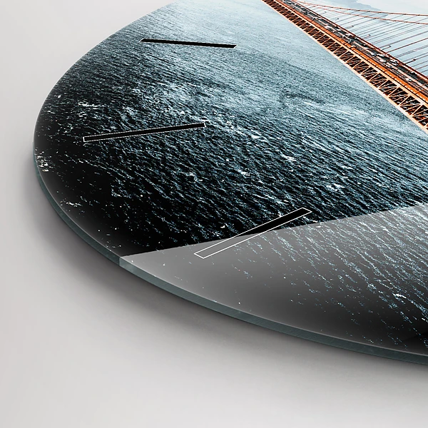 Wanduhr glas rund Golden Gate Brücke