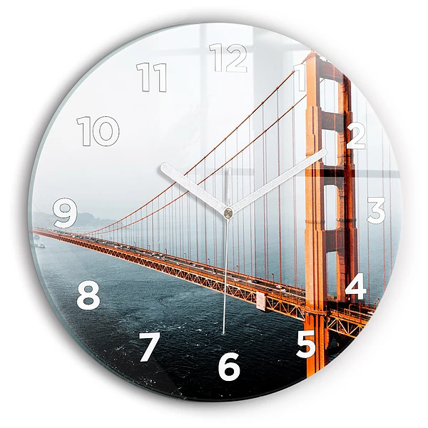 Wanduhr glas rund Golden Gate Brücke