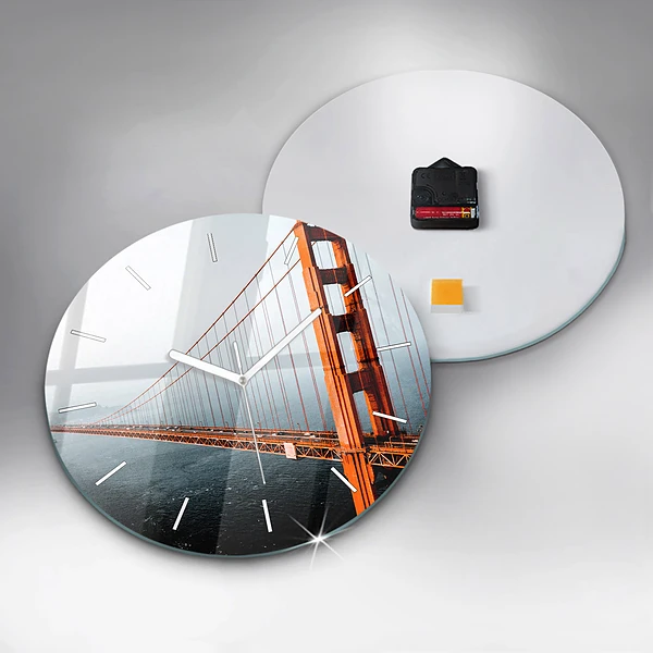 Wanduhr glas rund Golden Gate Brücke