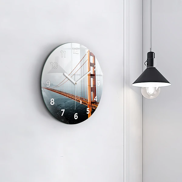 Wanduhr glas rund Golden Gate Brücke