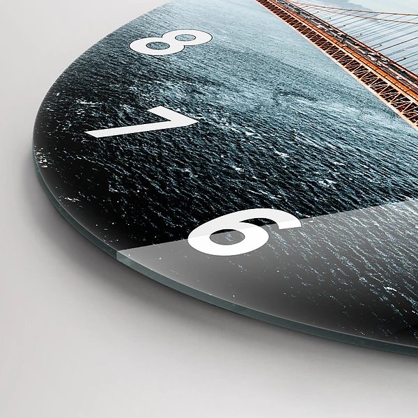 Wanduhr glas rund Golden Gate Brücke