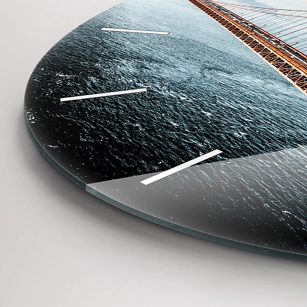 Wanduhr glas rund Golden Gate Brücke