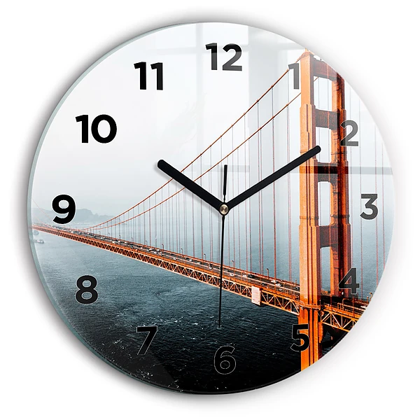 Wanduhr glas rund Golden Gate Brücke