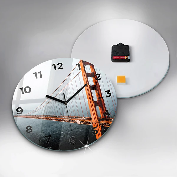 Wanduhr glas rund Golden Gate Brücke