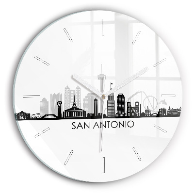 Wanduhr glas rund Stadt San Antonio Texas