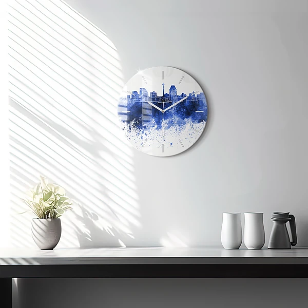 Wanduhr rund mit motiv San Antonio Aquarell