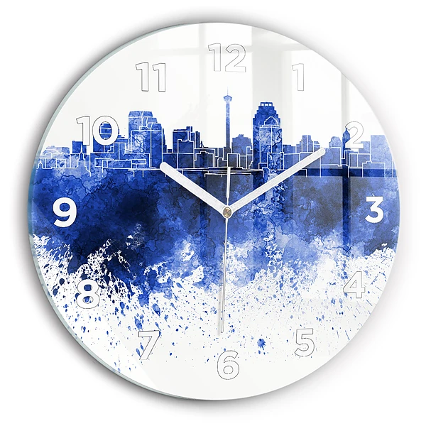 Wanduhr rund mit motiv San Antonio Aquarell