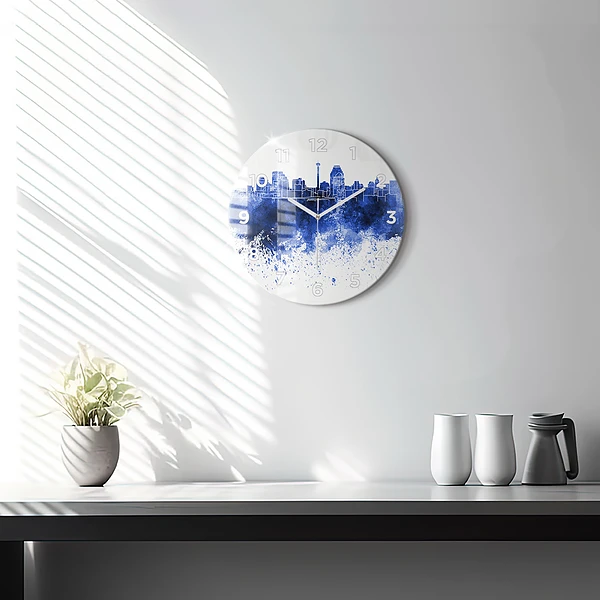 Wanduhr rund mit motiv San Antonio Aquarell