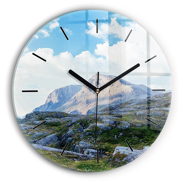 Wanduhr rund Felsige Landschaft