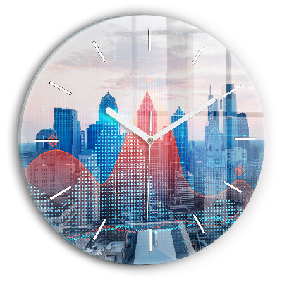 Wanduhr glas rund Wolkenkratzer in Philadelphia