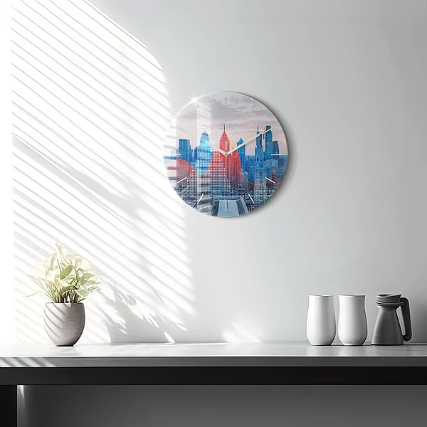 Wanduhr glas rund Wolkenkratzer in Philadelphia