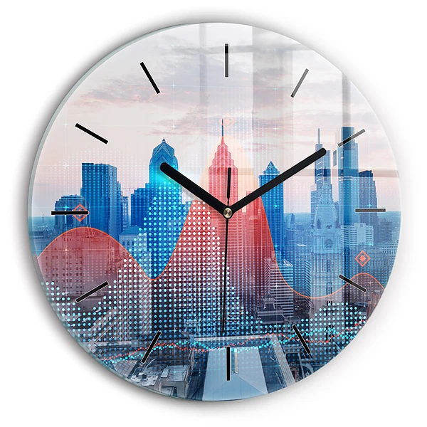 Wanduhr glas rund Wolkenkratzer in Philadelphia
