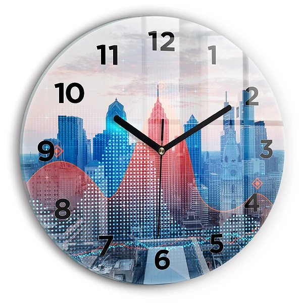 Wanduhr glas rund Wolkenkratzer in Philadelphia