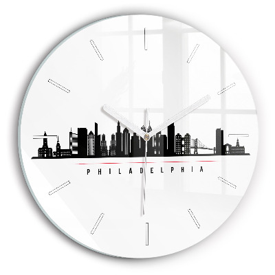 Wanduhr rund Illustration Philadelphia