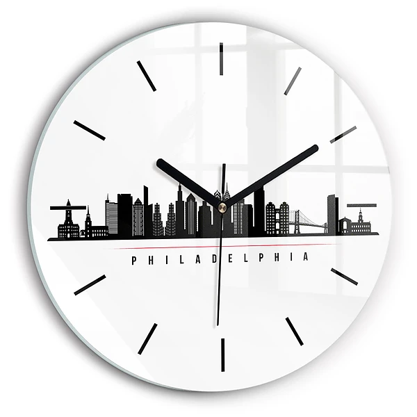 Wanduhr rund Illustration Philadelphia