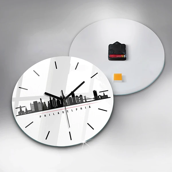 Wanduhr rund Illustration Philadelphia