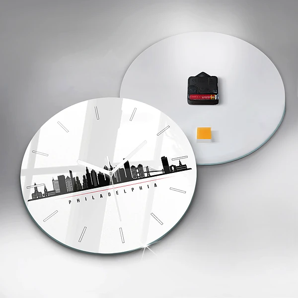 Wanduhr rund Illustration Philadelphia