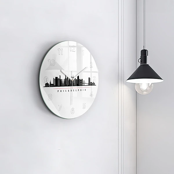 Wanduhr rund Illustration Philadelphia
