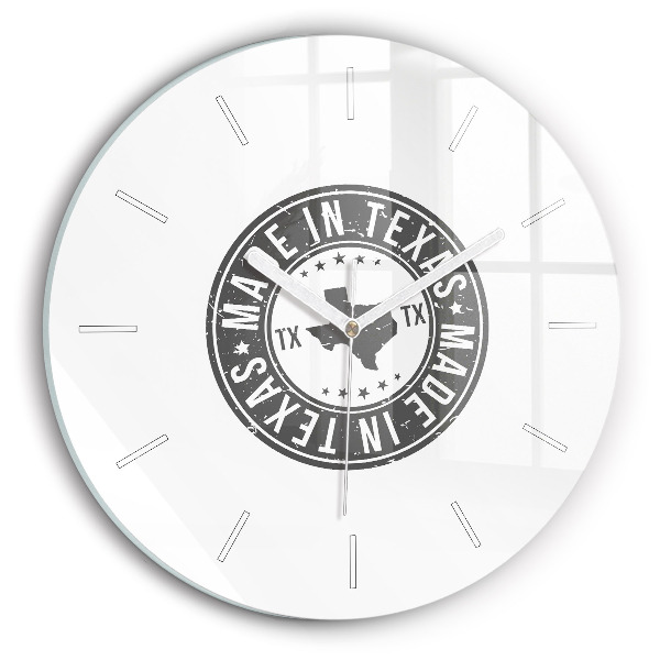 Wanduhr rund Texas-Briefmarke