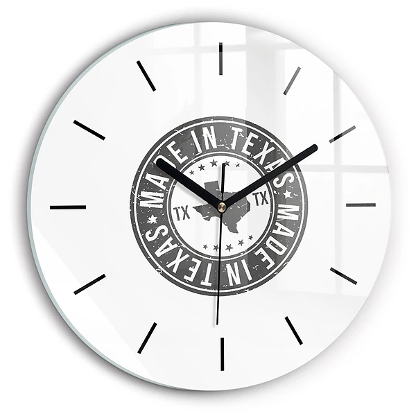 Wanduhr rund Texas-Briefmarke