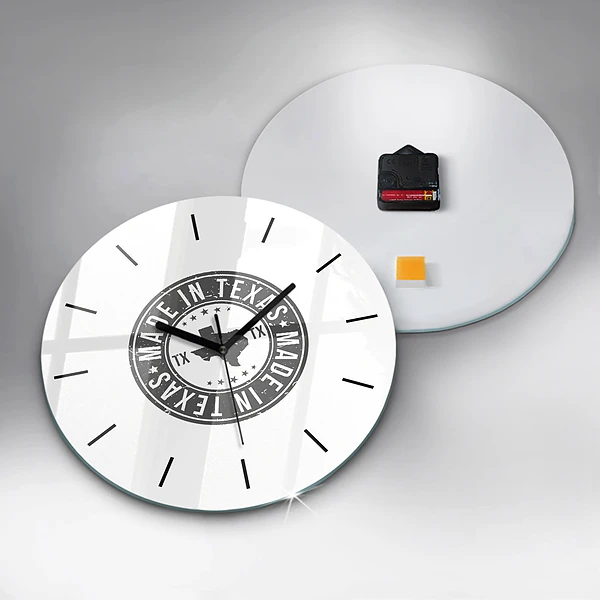 Wanduhr rund Texas-Briefmarke