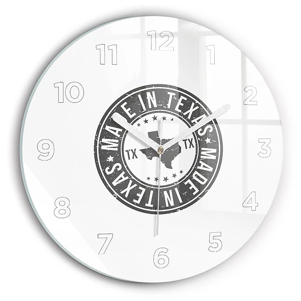 Wanduhr rund Texas-Briefmarke