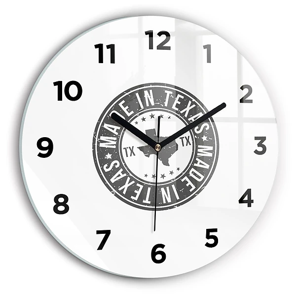 Wanduhr rund Texas-Briefmarke