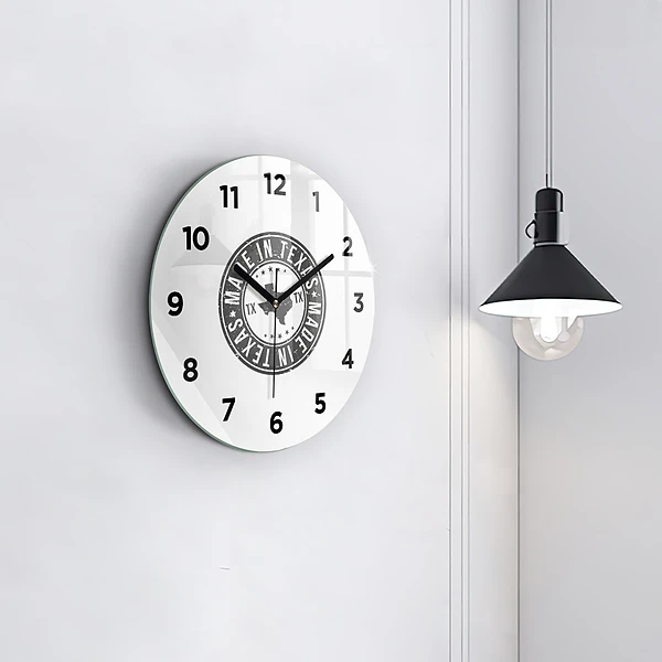 Wanduhr rund Texas-Briefmarke