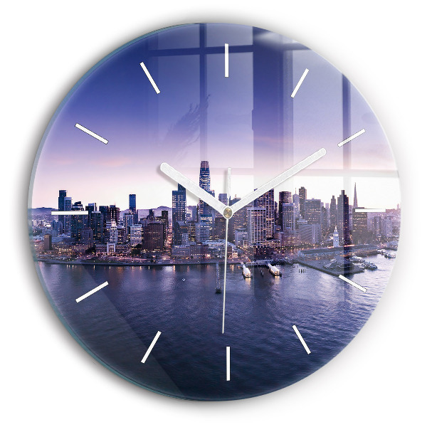 Wanduhr glas rund Ansicht von San Francisco