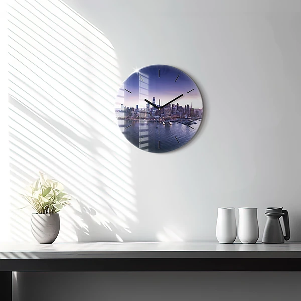 Wanduhr glas rund Ansicht von San Francisco