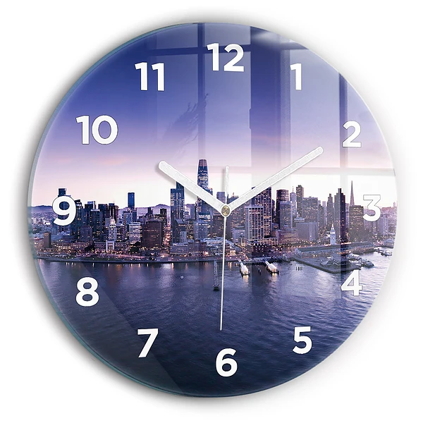 Wanduhr glas rund Ansicht von San Francisco
