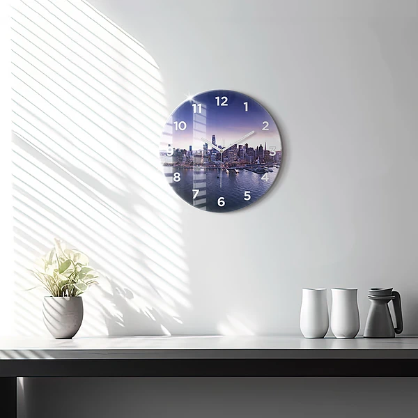 Wanduhr glas rund Ansicht von San Francisco