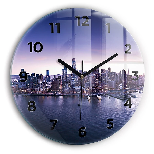 Wanduhr glas rund Ansicht von San Francisco