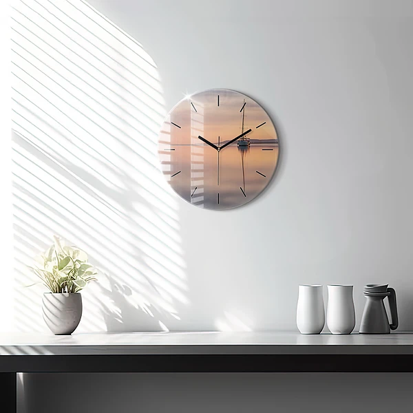 Wanduhr rund mit motiv Balaton (Plattensee) USA